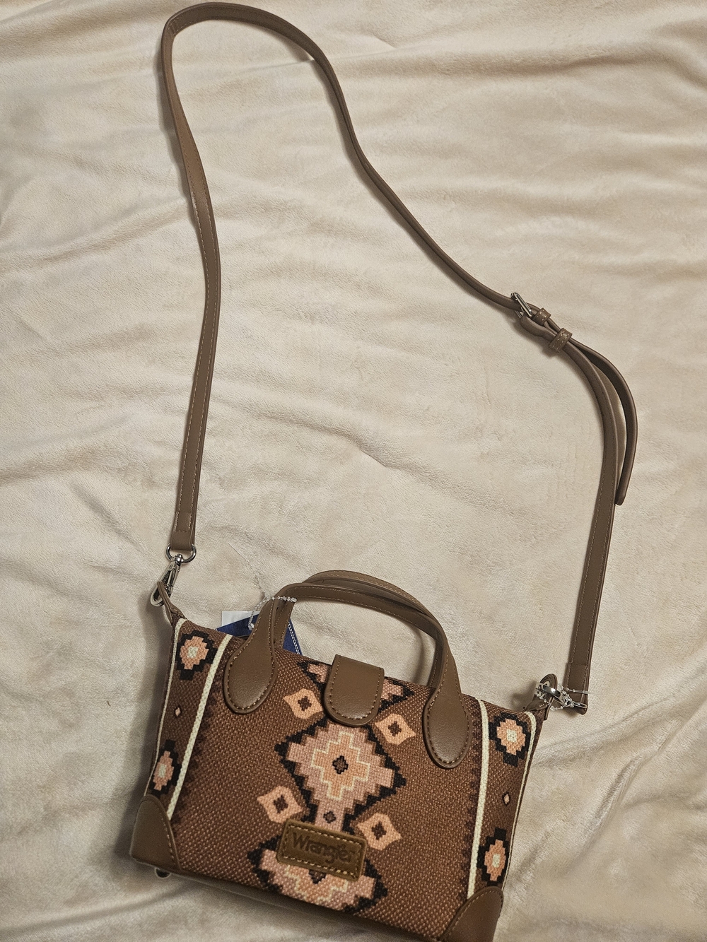 Wrangler Brown Aztec Mini Crossbody Bag